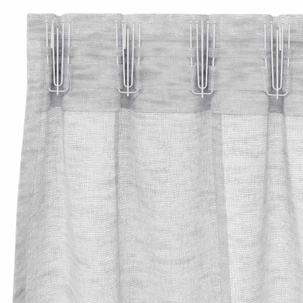 vidaXL Voile Gardin med gardiner 2 pcs Lysegr&aring; 225 x 140 cm Polyester