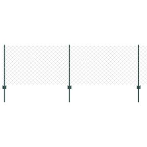 vidaXL Kjettinggjerde med stolpe 10 x 0,8 m PVC-belagt st&aring;l Gr&oslash;nn Mesh
