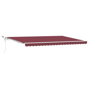 vidaXL Automatisk uttrekkbar markise med LED burgunder 500x300 cm