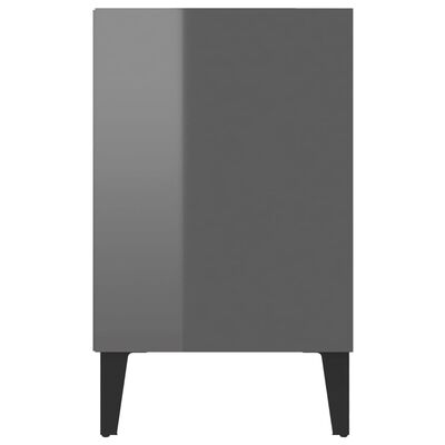 vidaXL TV-benk med metallben høyglans grå 103,5x30x50 cm