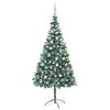 vidaXL Kunstig juletre med 300 LED med stativ gr&oslash;nn 210 cm PVC og st&aring;l
