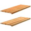 vidaXL Vinduskarmer 2 stk lysebrun 110x40x2 cm heltre eik
