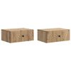 vidaXL Vegghengt Nattbord 2 stk. Artisan eik 49 x 34,5 x 20 cm