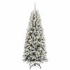 vidaXL Kunstig juletre med 300 LED Hvit 240 cm PVC, plast, st&aring;l og PE