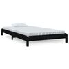 vidaXL Stableseng svart 80x200 cm heltre furu