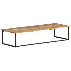 vidaXL Hattehylle med knagger naturlig kant 100x35x22 cm heltre akasie