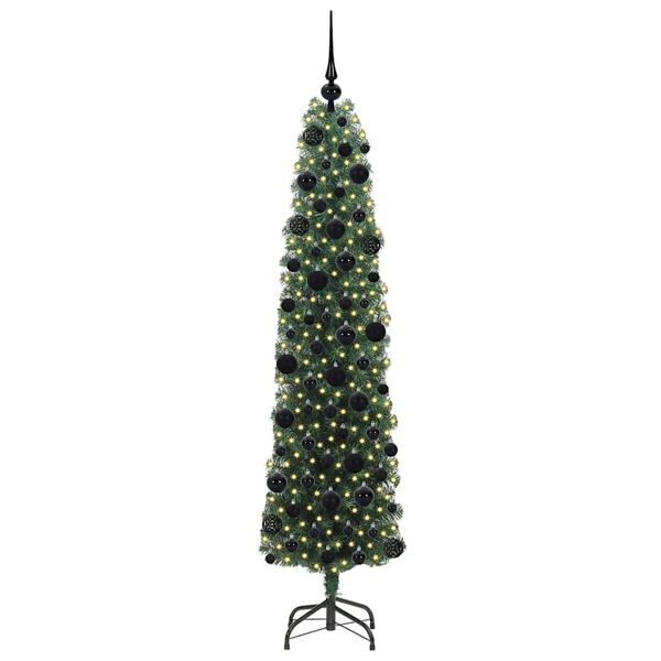 vidaXL Kunstig juletre med 300 LED gr&oslash;nn 180 cm PVC og st&aring;l og plast