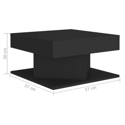 vidaXL Salongbord svart 57x57x30 cm sponplate
