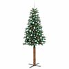 vidaXL Slim juletre med 300 LED grønn 210 cm PVC og Massivt Furu tre