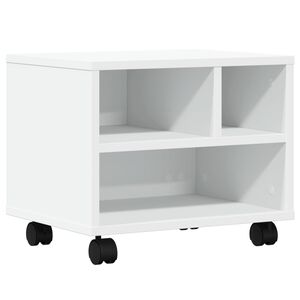 vidaXL Skriverstativ med hjul hvit 41x32x34,5 cm