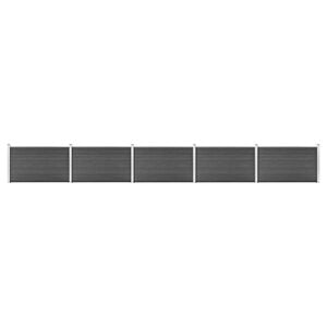 vidaXL Gjerdepanel WPC 872x105 cm svart