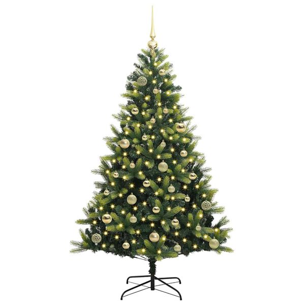 vidaXL Kunstig Hengt Julegran med 150 LED-lys gr&oslash;nn 150 cm PVC og PE