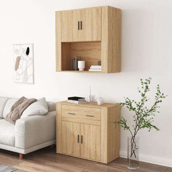vidaXL Highboard sonoma eik konstruert tre
