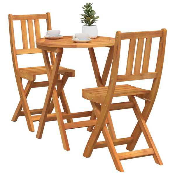 vidaXL Bistrosett 3 pcs Olje naturlig Solid akasietre