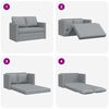 vidaXL Sammenleggbar Sofa seng Lysegr&aring; 112 x 60 x 55 cm stoff