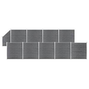 vidaXL Gjerdesett WPC 9 firkantet + 1 slisset 1657x186 cm gr&aring;