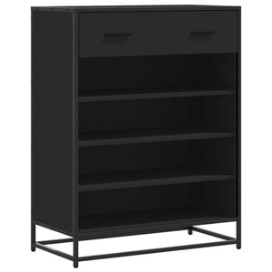 vidaXL Skoskap svart 75x38x97,5 cm konstruert tre og metall