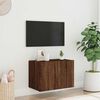 vidaXL Vegghengt TV-benk med LED brun eik 60x35x41 cm