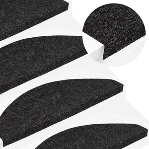 vidaXL Selvklebende trappematter 15 stk 56x17x3 cm svart
