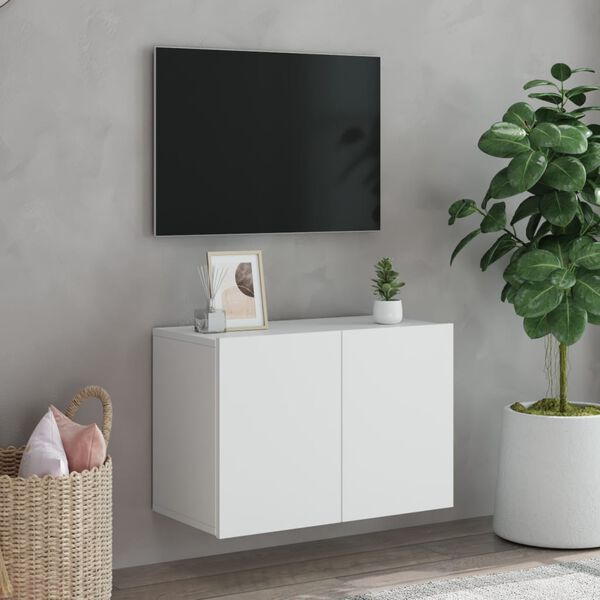 vidaXL Vegghengt TV-benk hvit 60x30x41 cm