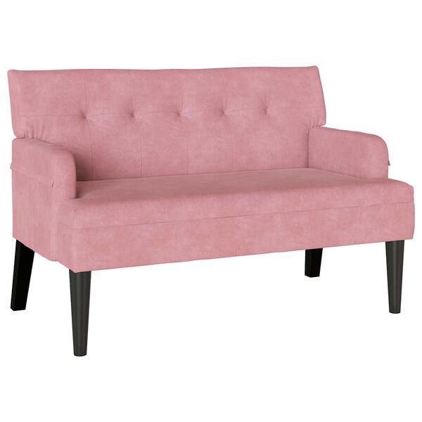 vidaXL Chesterfield Benk Rosa 112 x 65.5 x 75 cm Fløyel