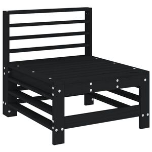 vidaXL Hagemidtsofa svart heltre furu