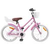 vidaXL Barnesykkel 18 Tommer for 5-7 &aring;r gammel Lys rosa
