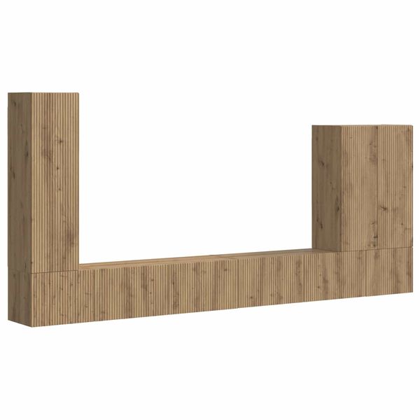 vidaXL TV vegghyllesett Veggmontert 6 pcs Artisan Eik