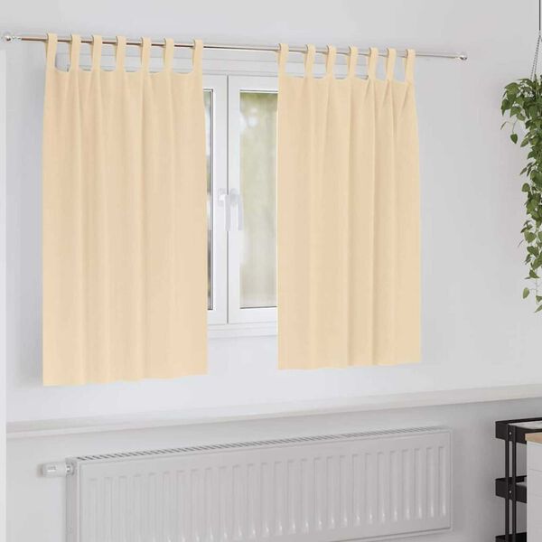 vidaXL M&oslash;rkleggende Gardiner med Ringer 2 pcs Krem 140 x 140 cm