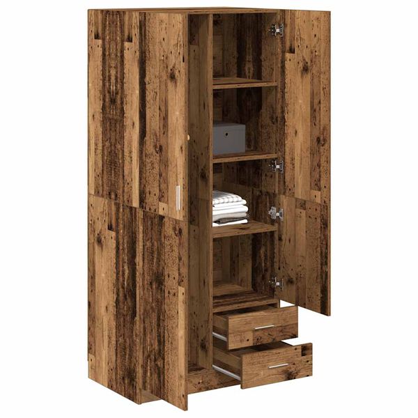vidaXL Garderobe gammelt tre 80x52x180 cm konstruert tre
