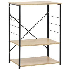 vidaXL Hylle til mikrob&oslash;lgeovn svart eik 60x39,6x79,5cm konstruert tre