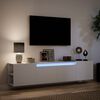 vidaXL Vegghengt TV-benk med LED hvit 180x31x39,5 cm