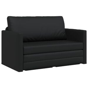 vidaXL Sammenleggbar Sofa seng Svart 124 x 71 x 78 cm PVC