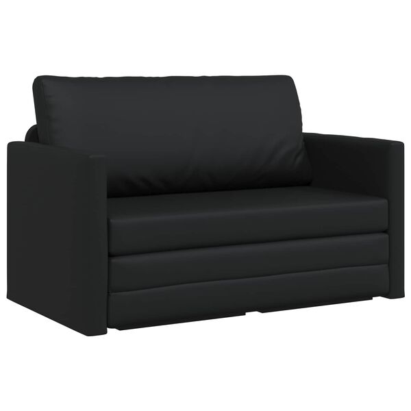 vidaXL Sammenleggbar Sofa seng Svart 124 x 71 x 78 cm PVC