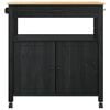 vidaXL Kjøkkenvogn Ensfarget Svart 88,5 x 40 x 48 cm