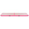vidaXL Oppbl&aring;sbar gymnastikkmatte med pumpe 400x100x10 cm PVC rosa