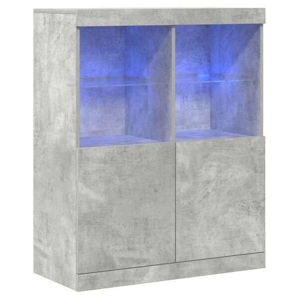 vidaXL Skjenk betonggr&aring; 81x37x100 cm konstruert tre