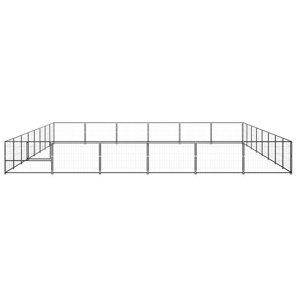 vidaXL Hundegård svart 48 m² stål