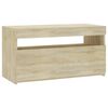 vidaXL TV-benk med LED-lys sonoma eik 75x35x40 cm
