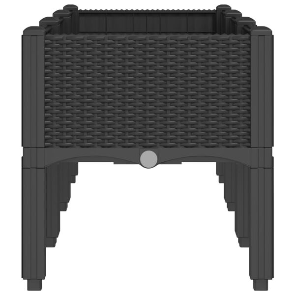 vidaXL Plantekasse med ben svart 120x40x42 cm PP