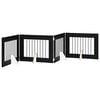vidaXL Foldbar hundegitter med stativer 4 pcs Svart eik 321 cm