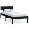 vidaXL Sengeramme svart heltre 75x190 cm Small Single