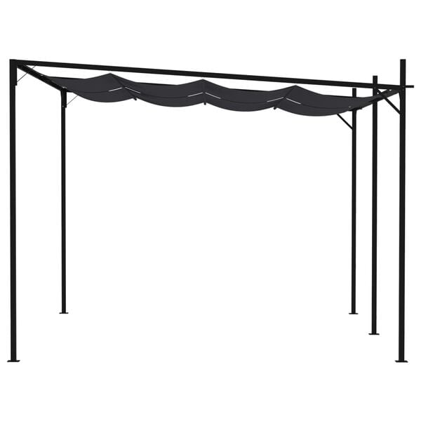 vidaXL Paviljong med uttrekkbart tak 400x300x233 cm antrasitt