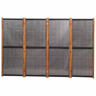 vidaXL Romdeler 4 paneler svart 280x180 cm