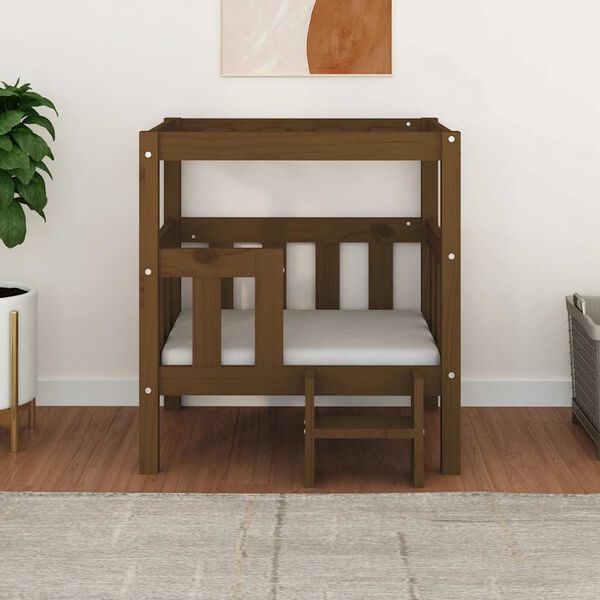 vidaXL Hundeseng honningbrun 65,5x50,5x70 cm heltre furu