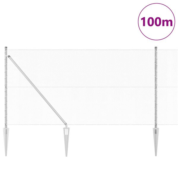 vidaXL Gjerdep&aring;le s&oslash;lv 100 x 1 m (13 mm maske) St&aring;l