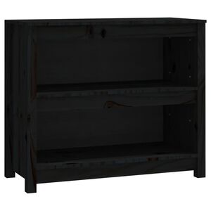 vidaXL Bokhylle svart 80x35x68 cm heltre furu