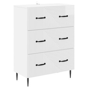 vidaXL Skuffeskap H&oslash;gglans hvit 66 x 34,5 x 89,5 cm Konstruert tre