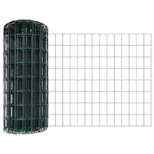 vidaXL Euro gjerdet med stolpe 10 x 0,8 m PVC-belagt st&aring;l Gr&oslash;nn Mesh