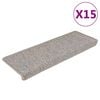 vidaXL Selvklebende trappematter sisal-utseende 15 stk 65x21x4 cm s&oslash;lv